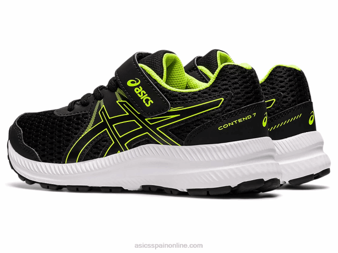 contend 7 preescolar Asics 4L684518 negro/verde peligro