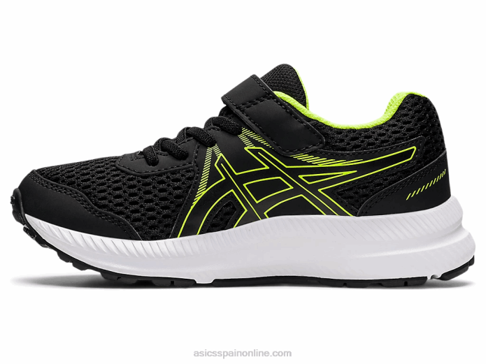 contend 7 preescolar Asics 4L684518 negro/verde peligro