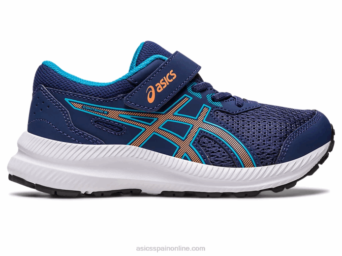 contend 8 preescolar Asics 4L684252 azul índigo/melocotón sol