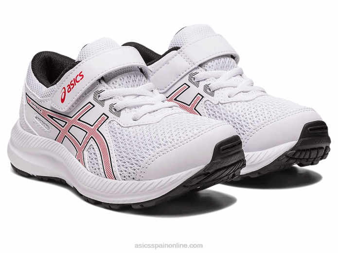 contend 8 preescolar Asics 4L684297 blanco/rojo eléctrico