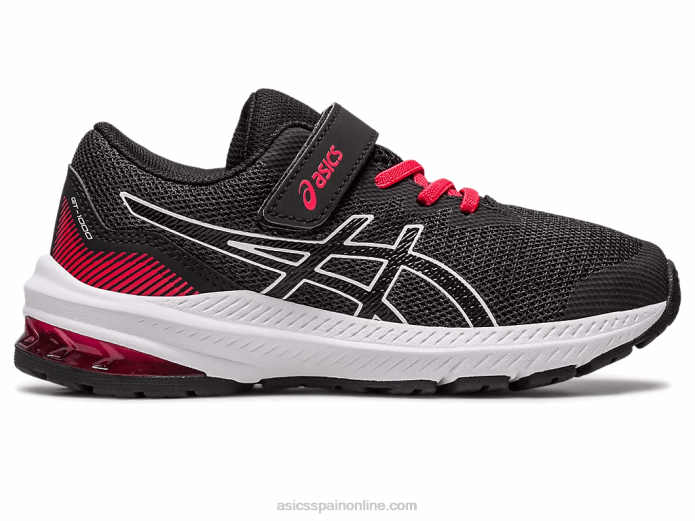 gt-1000 11 preescolar Asics 4L684288 negro/rojo eléctrico