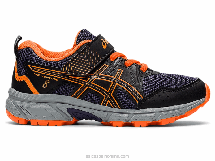 pre-venture 8 preescolar Asics 4L684488 negro/naranja impactante