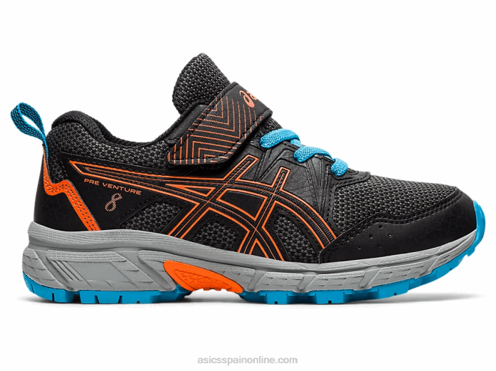 pre-venture 8 preescolar Asics 4L684502 negro/naranja caléndula