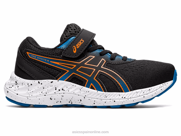 preexcite 8 preescolar Asics 4L684532 negro/naranja caléndula