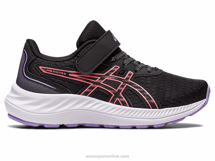 preexcite 9 preescolar Asics 4L684289 negro/papaya