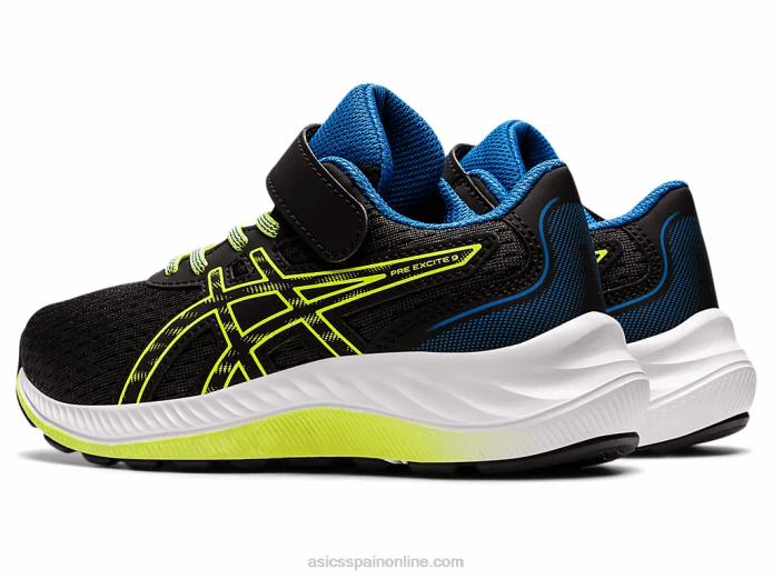 preexcite 9 preescolar Asics 4L684460 negro/verde peligro