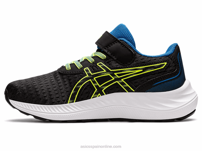 preexcite 9 preescolar Asics 4L684460 negro/verde peligro